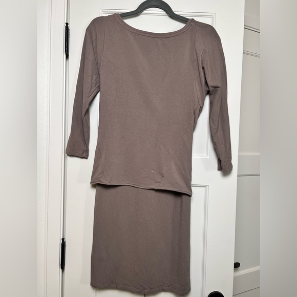 Aritzia Babaton Taupe Friedan Wrap Dress (S) - Picture 2 of 4